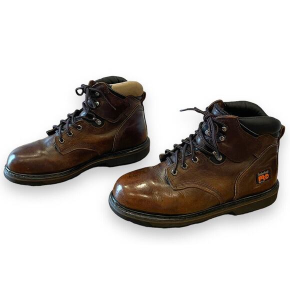 Timberland PRO 24/7 Men's Sz 10M Pit Boss Soft Toe Boots 6" Brown Nubuck Leather - Picture 1 of 8